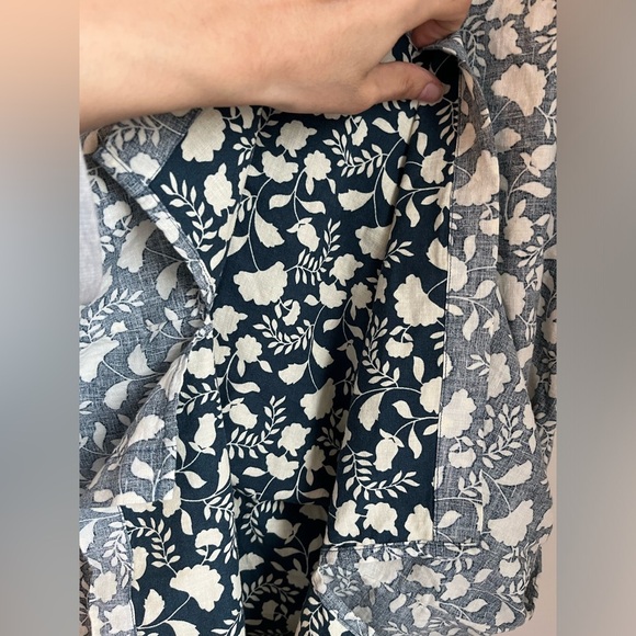 FAHERTY BRAND Penelope Indigo Floral Linen Shift Dress - Picture 8 of 10